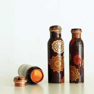 Bouteille de verres en cuivre 950 ML en gros avec accessoire de santé en métal imprimé comprenant un couvercle pour les fournitures des commerçants instantanés - Product Image 2