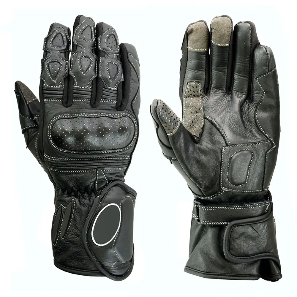 Genuine Leather Men Motorbike Gloves Riding Racing Safety Motorcycle Gloves | Men Motorbike Racing Gloves
