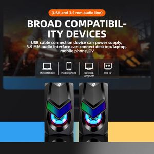 Jertech S3 nhỏ USB âm thanh hộp bên Thiết bị DJ xe Backlit loa phụ kiện Bộ khuếch đại RGB Có Dây Mini chơi game Loa - Product Image 3