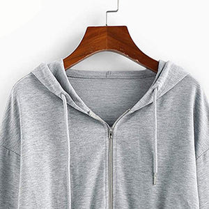 CNSHELL 100%Cotton High Quality Tracksuit Bottom 10Cm Height Women Crop Top Hoodie With Full <b>Zipper</b> <b>Sweatshirts</b> - Product Image 1