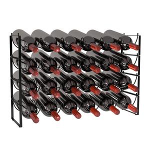 Casier à vin sur pied en métal Casier à 5 bouteilles Porte-bouteilles de table Fabricant de support Garde-manger Rangement Bol à vaisselle - Product Image 6