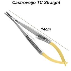 Porte-aiguilles droit Castroviejo en acier inoxydable de haute qualité, instrument manuel de microchirurgie, chirurgie maxillo-faciale, MOL CE - Product Image 5