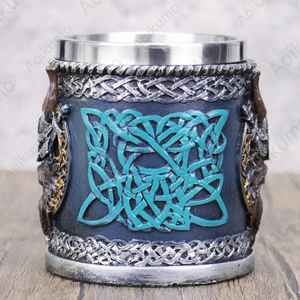 Taza de cuerno artesanal única, taza rústica natural ecológica, vajilla elegante y duradera, perfecta para café, té, whisky, fiesta - Product Image 6