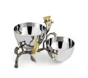 Bol de service en aluminium de meilleure qualité, finition ronde, plaqué or, pour la maison, mariage, hôtel, restaurant, intérieur - Product Image 2