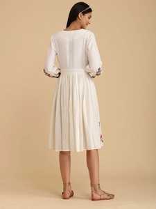 Anayracraft – robe brodée Sexy en coton blanc pour femmes, col en V, style bohème, vêtements Hippie, nouvelle collection - Product Image 3