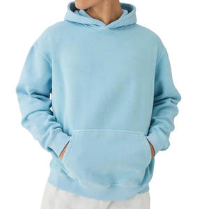 Pull-over léger pour hommes, sweat à capuche en coton surdimensionné, noir, uni, logo personnalisé, broderie, impression respirante, vente en gros pour l'hiver - Product Image 2