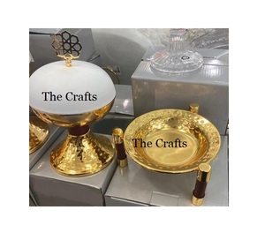 Bol en acier inoxydable de qualité de luxe avec base en laiton Taille et forme personnalisées Bol décoratif à bas prix - Product Image 2