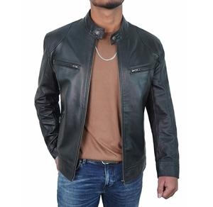 Venta al por mayor chaqueta de cuero informal transpirable para hombre diseño liso de color sólido para uso al aire libre - Product Image 5