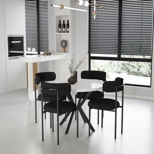 Mesa de comedor de mármol de lujo moderno, juego de sillas, mesa de cocina expandible de diseño económico, el mejor vendedor, precio de muebles de restaurante para el hogar - Product Image 4
