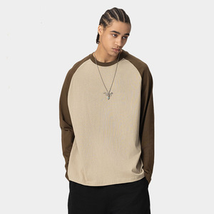 Ville Sports <b>Men's</b> Casual Regular Fit Raglan T <b>Shirt</b> High Quality 270 Grams 100% Cotton Color Block T <b>Shirts</b> - Product Image 2