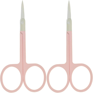 Juego de 2 piezas de maquillaje rosa y tijeras, cutículas de cejas y herramientas de depilación facial, tijeras de manicura - Product Image 1