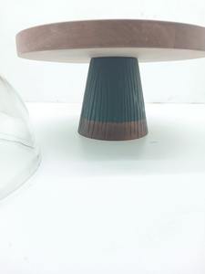 Soporte para Pastel de Madera Hecho a Mano Ecológico con Cúpula de Vidrio para Exhibición de Postres de Panadería - Product Image 4