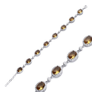 Pulsera de racimo de diseño ovalado de sultanita, venta al por mayor, joyería fina de Plata de Ley 925 hecha a mano turca - Product Image 1