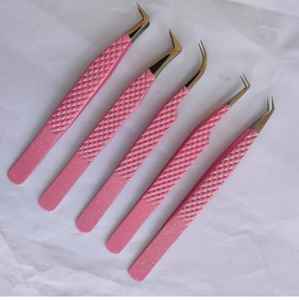 Pinzas para Extensión de Pestañas de Acero Inoxidable de Nuevo Estilo con Puntas de Fibra y Logotipo Personalizado - Product Image 6
