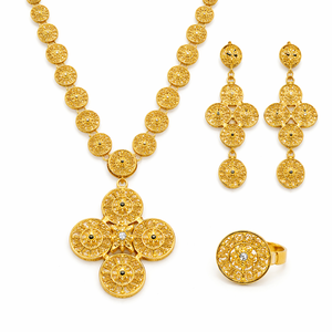 Conjunto de Joyería Africana de Aleación de Zinc, Collar y Aretes Clásicos Vintage, Regalo para Ella, para Bodas, Compromisos y Fiestas - Product Image 1