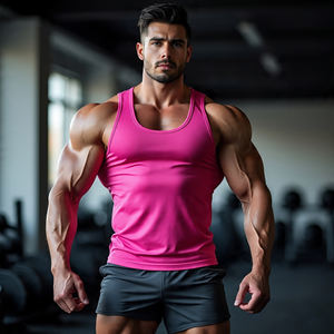 Workout Running Jogging Vest Stringer <b>Men's</b> Racer-Back Muscle Fit <b>Singlet</b> Tops <b>Men</b> Customize Crew Neck Breathable Tank Top <b>Mens</b> - Product Image 1