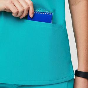 Hospital Uniforms Medical Scrubs Nurse Short Sleeve Pocket Scrub Top Waisted <b>Jogger</b> Scrub Sets - Product Image 3