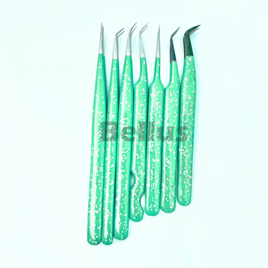 Pince à épiler classique à pointe pointue outil d'isolation en fibre enduite de poudre acier inoxydable solide pour les professionnels de salon personnalisés - Product Image 5