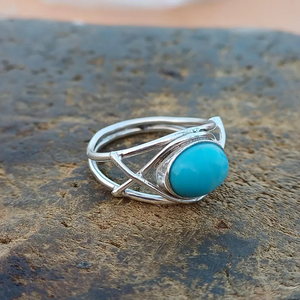 Gran oferta, anillo de piedras preciosas hecho a mano de Plata de Ley 925, joyería Larimar Original para bodas, suministro al por mayor - Product Image 2