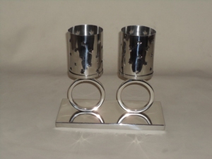 Portavelas de Cristal y Metal para Velas de Té, Estilo Clásico, Diseño Fabuloso, Acabado en Níquel, Superventas - Product Image 2