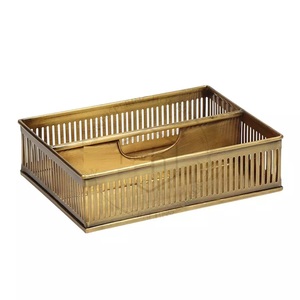 Plateau de service en métal pour gâteau de mariage, plateau de restauration, outils martelés en acier inoxydable, plaqué or - Product Image 6