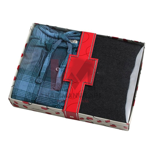 <b>Mens</b> Pyjamas Sets Nightwear <b>PJs</b> with <b>Shorts</b> Soft Cotton Blend Checked Shorty Loungewear Set with Round Neck & <b>Short</b> Sleeve - Product Image 2