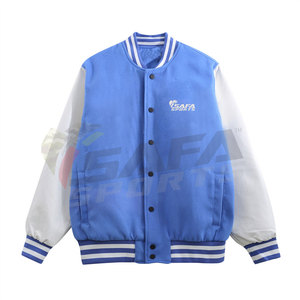 Chaqueta universitaria de lana con logotipo personalizado para hombre, botones a presión, bordado de chenilla, manga de cuero, soporte, Parche de invierno, Letterman personalizable - Product Image 1
