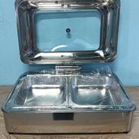 Pemanas Makanan Listrik Stainless Steel dengan Kapasitas 9.0L Warna Perak Mudah Dirakit