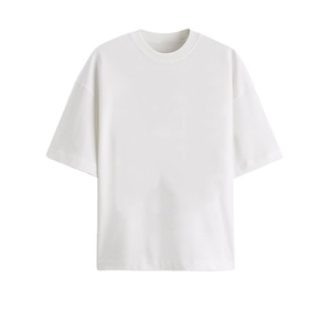 T-shirt pour homme 100% coton, design de logo personnalisé, qualité supérieure, col rond, coupe oversize, épaules tombantes, streetwear, t-shirt uni pour homme - Product Image 1