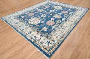 พรมทอแบบตุรกี 8x5 ฟุต ปรับแต่งได้ ทำด้วยมือจากขนสัตว์/ไหม ไม่ลื่น ทนทานต่อสัตว์เลี้ยง ขนสั้น ลายแบบนามธรรม สำหรับห้องนั่งเล่นและอื่นๆ - Product Image 3