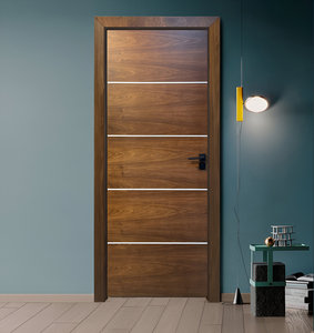 推进现代实木内外门白色前入口，铝制木板 - Product Image 5
