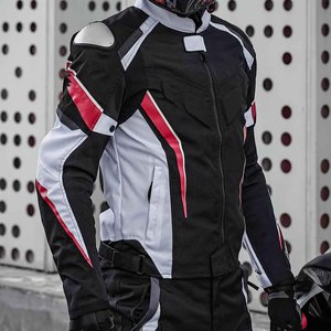 Activewear Aspecto elegante Ajuste fácil Chaquetas de motocicleta de poliéster con cremallera frontal profesional y de moda - Product Image 3