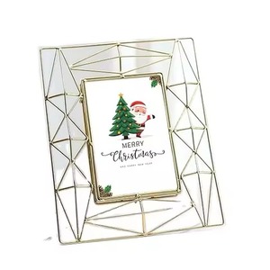 Cadre en verre géométrique en métal élégant, décoration d'intérieur, dessus de table, souvenirs, sérigraphie pour cadeaux - Product Image 1