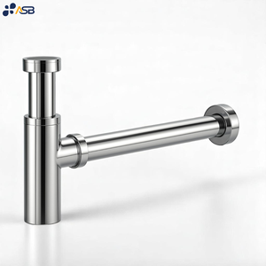 <span class=keywords><strong>Siphon</strong></span> de <span class=keywords><strong>siphon</strong></span> de bouteille de vidange de <span class=keywords><strong>lavabo</strong></span> de salle de bain certifié réglable 40mm - 32mm finition PVD chromée filigrane blanc mat - Product Image 2