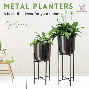 Support de jardinières moderne en métal noir et or Design décoratif Home Office Garden Living Room Bedroom Kit Inclut Flower/Plant Pot - Product Image 3