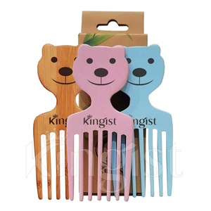 Peigne à dents larges en bois de bambou naturel écologique pour bébé et enfant - Product Image 2