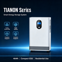 Système de stockage de batterie solaire tout-en-un Tianom ESS-P003 4kWh 8kWh 10kWh 16kWh LiFePO4 AC 51.2V IP21 CAN Hybride Réseau Certifié CE