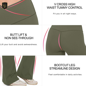 Pantalones de Yoga Personalizados para Mujer, Corte de Campana, Cintura Media, Color Sólido, Secado Rápido, Transpirables, Ropa Deportiva para Entrenamiento, Running y Ejercicio - Product Image 5