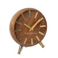 Relojes de mesa de escritorio de madera con soporte de Metal de Color negro de aspecto Simple para sala de estar dormitorio con Color y tamaños personalizados