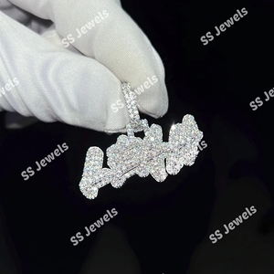 Pendentif personnalisé en argent 925 et moissanite style hip-hop chrétien pour homme, breloques et pendentifs raffinés pour fêtes - Product Image 4