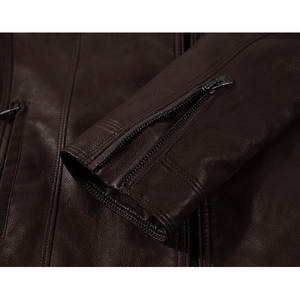 2025 llegada Unisex diseño Color bloque hombres chaqueta de cuero genuino personalizado de alta calidad hombres chaqueta de cuero al por mayor - Product Image 5