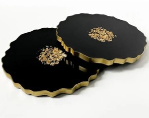 Sous-verre en résine polonaise haute brillance toutes couleurs disponibles Sous-verres en résine Jewel Geode de Humran Export - Product Image 1