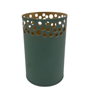 Nouveau décoratif fer métal votif or et vert couleur cylindre votif et bougeoir fait à la main personnalisé - Product Image 5