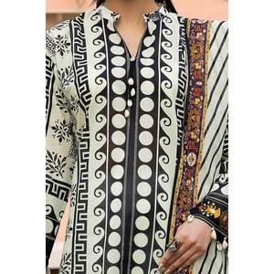 Ensemble 3 pièces non cousu en tissu lawn imprimé numériquement SD-52106, design tendance grandes tailles du XS au 6XL, idéal pour les fêtes et événements, OEM/ODM disponible - Product Image 1