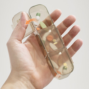 Organisateur de pilules hebdomadaire portable, boîte de rangement pour comprimés multi-compartiments, matin, <span class=keywords><strong>midi</strong></span>, soir, boîte de rangement transparente pour médicaments - Product Image 4