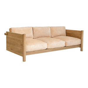 Canapé moderne Boho 3 places avec cadre en bois dur durable et accents naturels pour un look de salon confortable et décontracté - Product Image 2