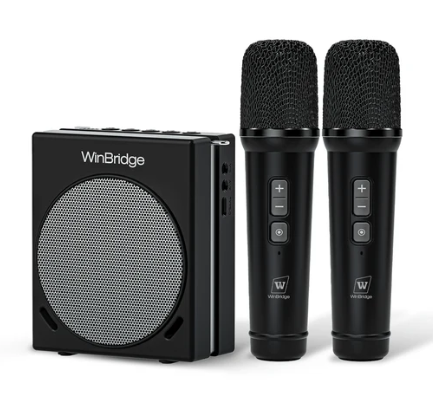 WinBridge S90 Portable PA System Speaker 30W 2 Wireless Handheld Microphones 5V USB Charging AUX Music Play Voice Amplifier