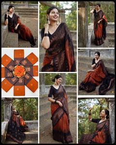 BELLE RICHE PALLU JACQUARD TRAVAIL TOUT SAREE EXCLUSIF JACQUARD BORDER Fashionharbour Bollywood Style Viscose pour la fête - Product Image 2