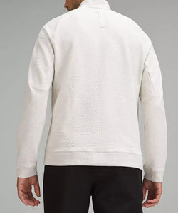 Sweat-shirt à col rond pour homme, respirant, en coton mélangé, coupe décontractée unique, qualité supérieure, léger, avec fermeture éclair quart de tour - Product Image 2
