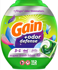 Detergente para Ropa Gain Flings Original en Cápsulas de Plástico Natural con Protección Contra Olores, 112 Unidades, HE 3 en 1, para Compradores Internacionales - Product Image 2